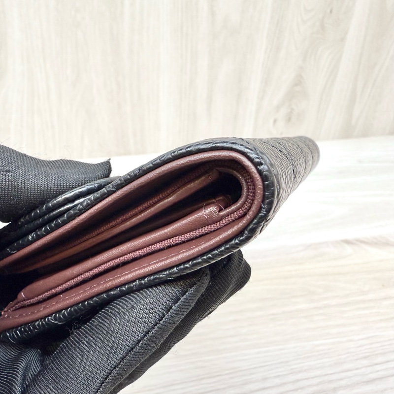 Chanel黑金牛皮COCO三折下蓋中夾AP0232-15