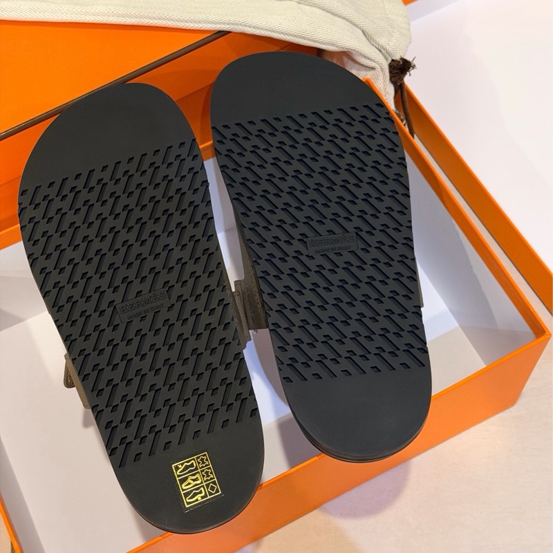 愛馬仕 二舅拖 拖鞋 大象灰 全新品 尺寸38 （2026年1月專櫃購入）-3