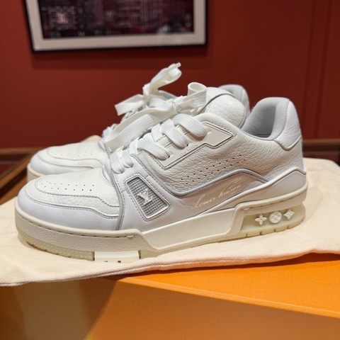 LouisVuitton路易威登 鞋trainer白水泥 3碼 36碼二手 帶一副未使用鞋帶