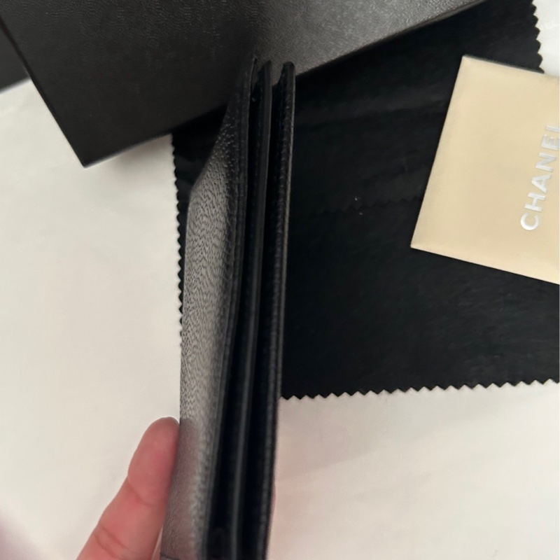 Chanel (黑荔枝皮大雙C logo)*票據夾*卡套👩🏻🦰二手古董 Vintage保存品-2
