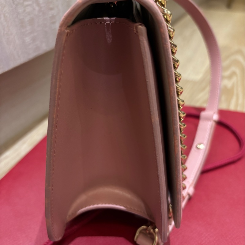 SalvatoreFerragamo,25cm牛皮肩背鍊包乾燥玫瑰粉色,-11