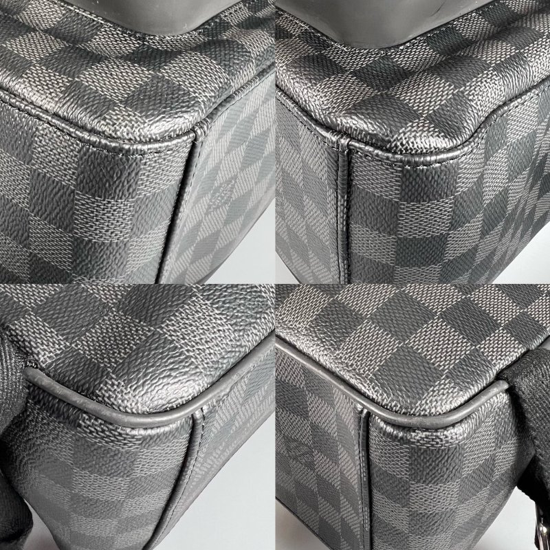 LV N40365 黑棋盤格紋後背包-13
