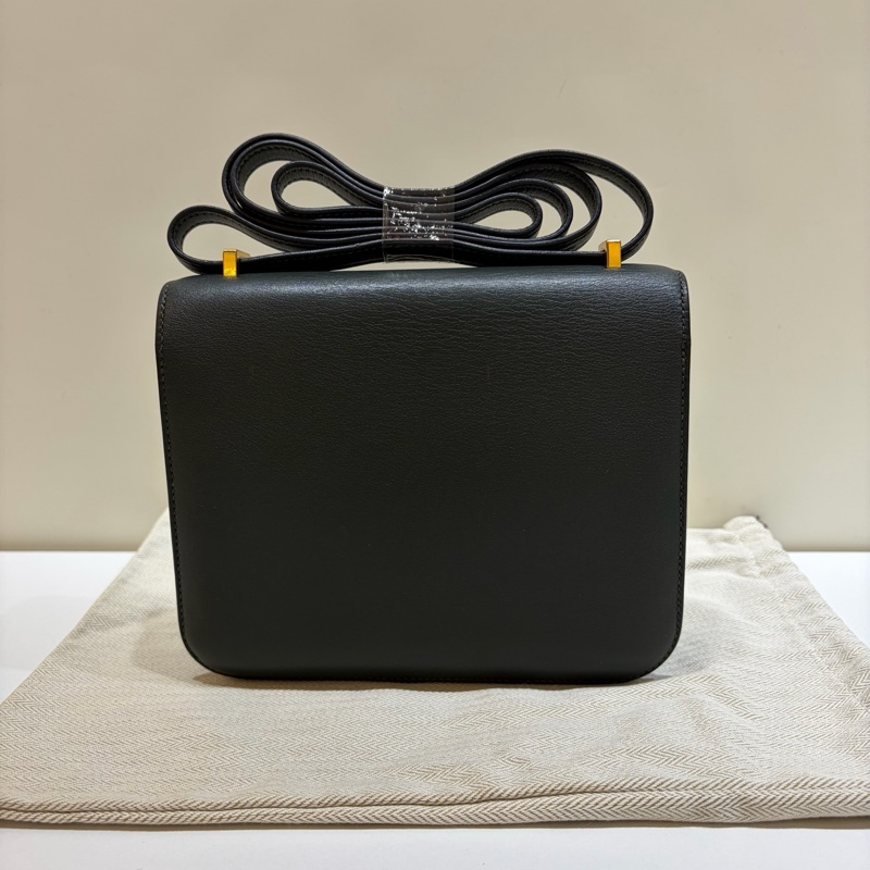 愛馬仕 Hermes 康康19 constance 金扣松柏綠 ev皮 X刻 近黑色 康康mini9有尘袋-2