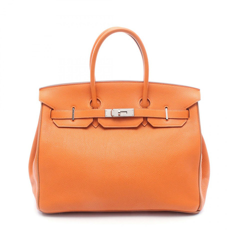 愛馬仕 Birkin 35 手提包 Togo 皮革 Potiron 橙色 金色 SHW 二手 女士