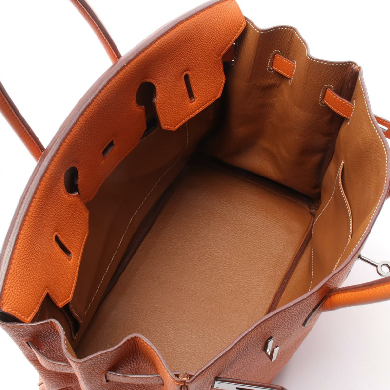 愛馬仕 Birkin 35 手提包 Togo 皮革 Potiron 橙色 金色 SHW 二手 女士-2