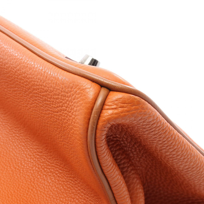 愛馬仕 Birkin 35 手提包 Togo 皮革 Potiron 橙色 金色 SHW 二手 女士-8