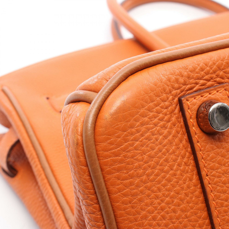 愛馬仕 Birkin 35 手提包 Togo 皮革 Potiron 橙色 金色 SHW 二手 女士-9