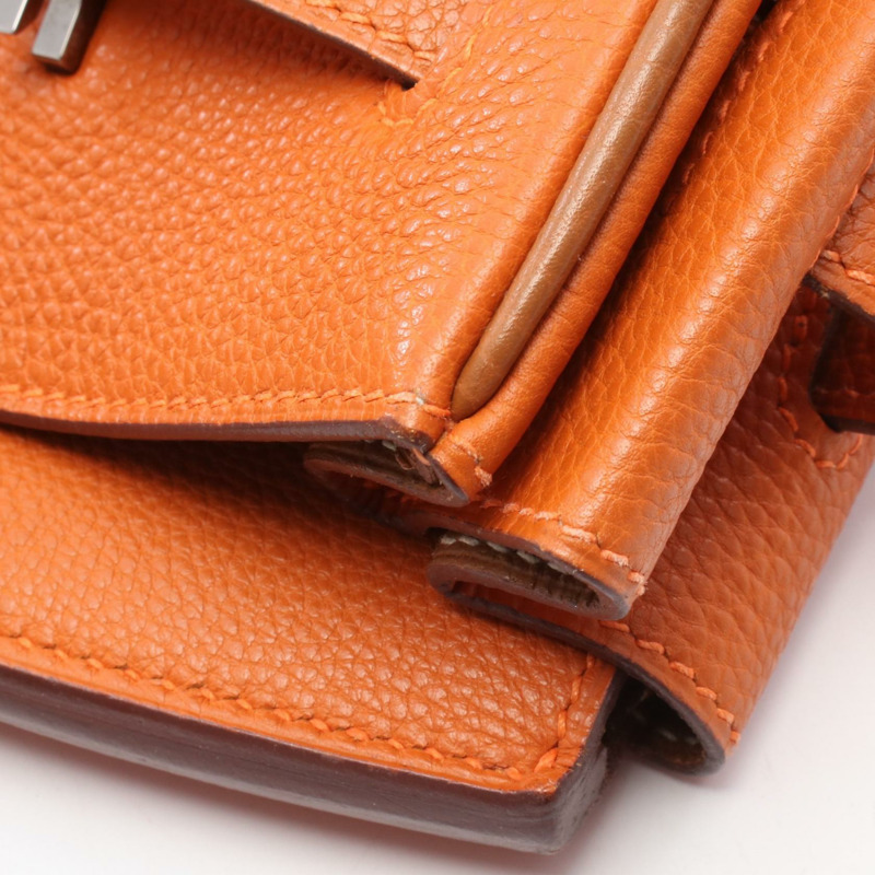 愛馬仕 Birkin 35 手提包 Togo 皮革 Potiron 橙色 金色 SHW 二手 女士-12