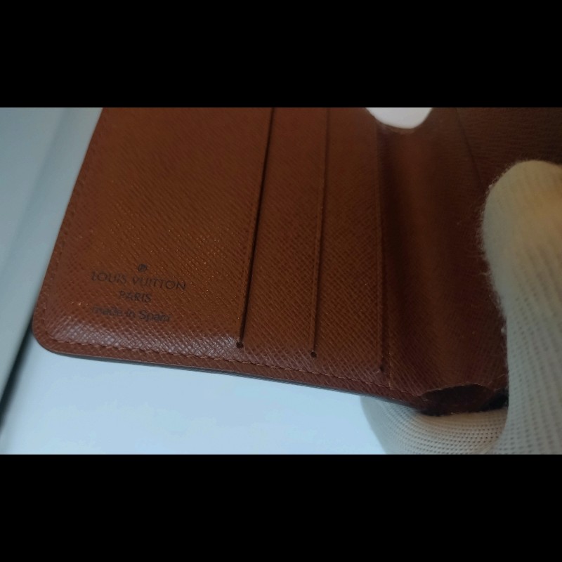 LV 老花單釦短方夾-16