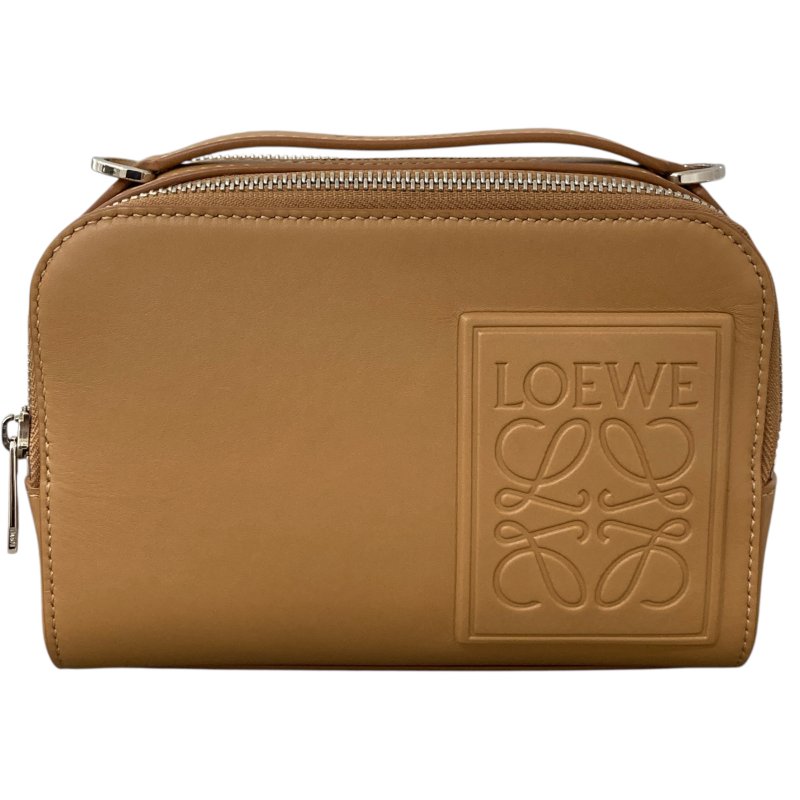LOEWE 羅威 Mini Camera Bag相機包 小牛皮 焦糖色 銀釦-1