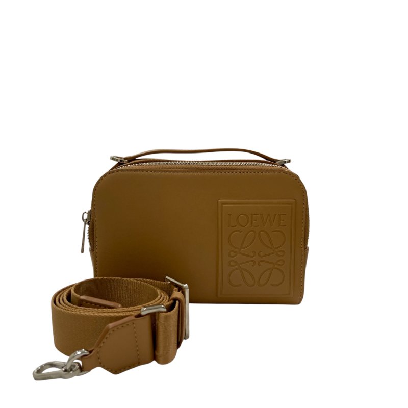 LOEWE 羅威 CAMERA BAG MINI 相機包 小牛皮 焦糖色 銀釦-0