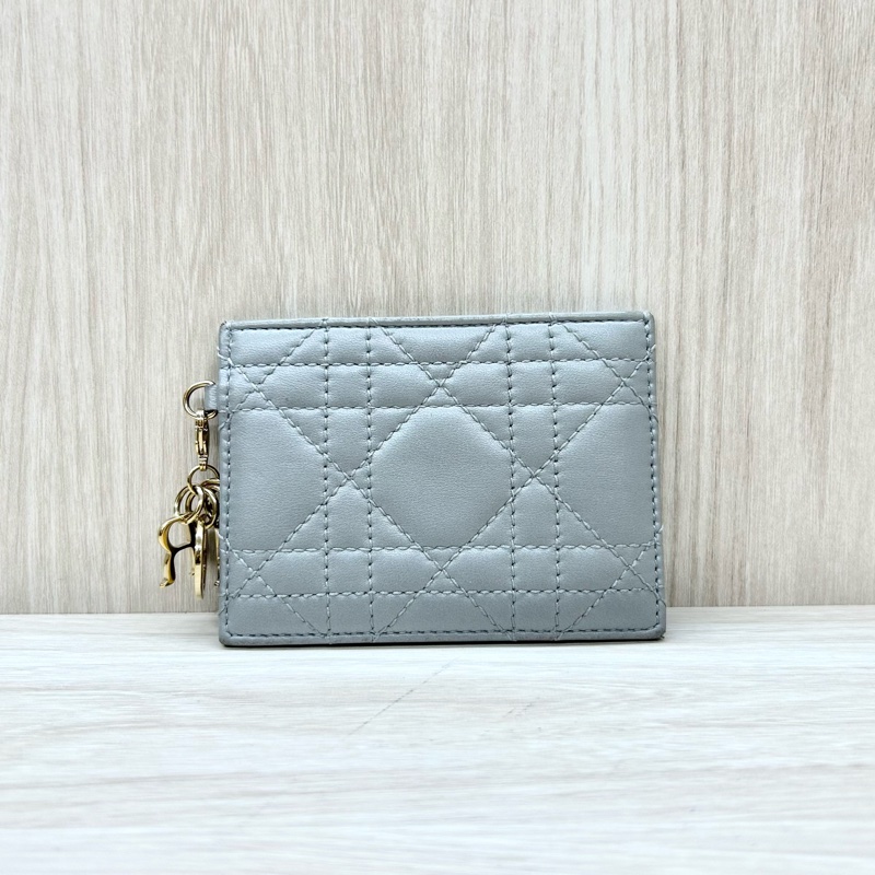 Dior 灰色羊皮LADY DIOR CARD Holder卡包-0