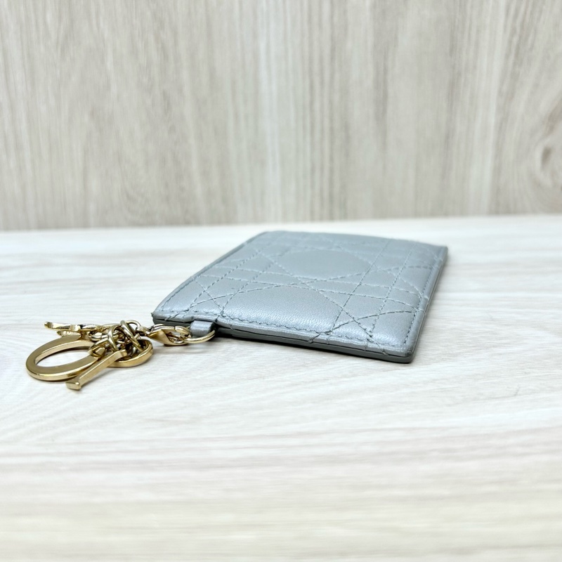 Dior 灰色羊皮LADY DIOR CARD Holder卡包-2