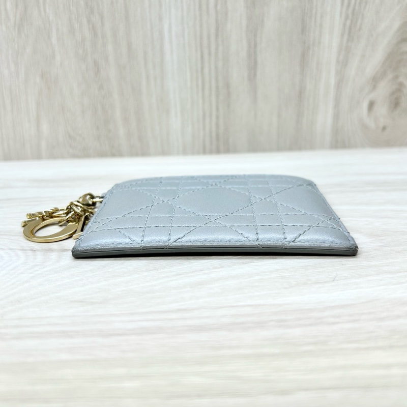 Dior 灰色羊皮LADY DIOR CARD Holder卡包-3