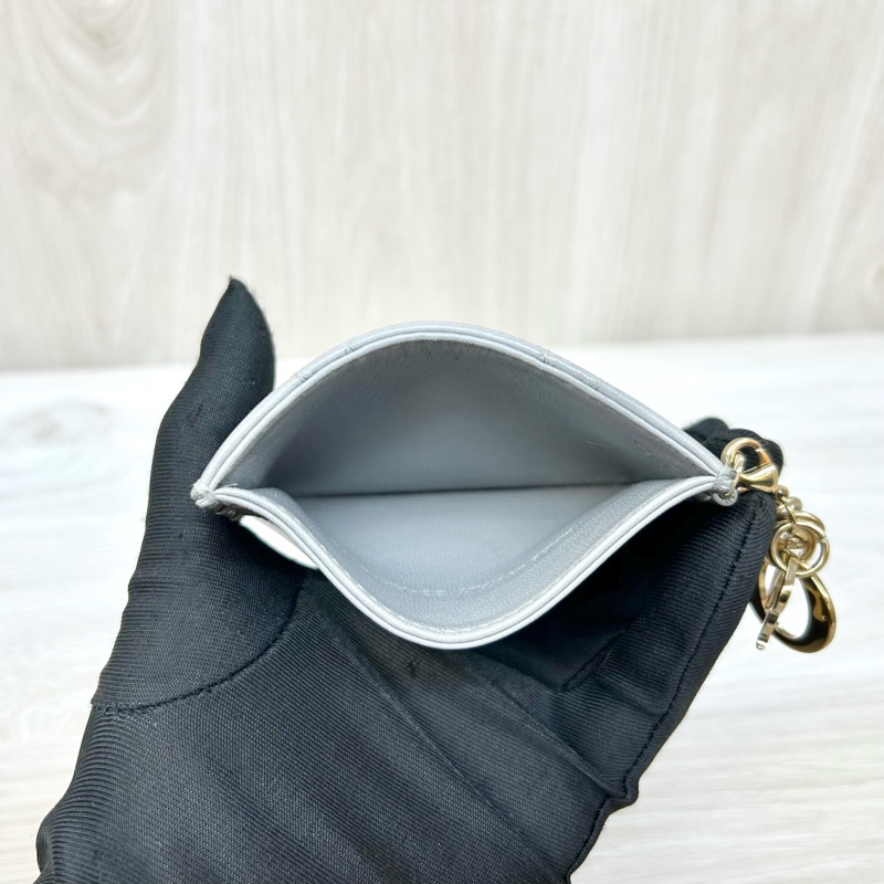 Dior 灰色羊皮LADY DIOR CARD Holder卡包-5
