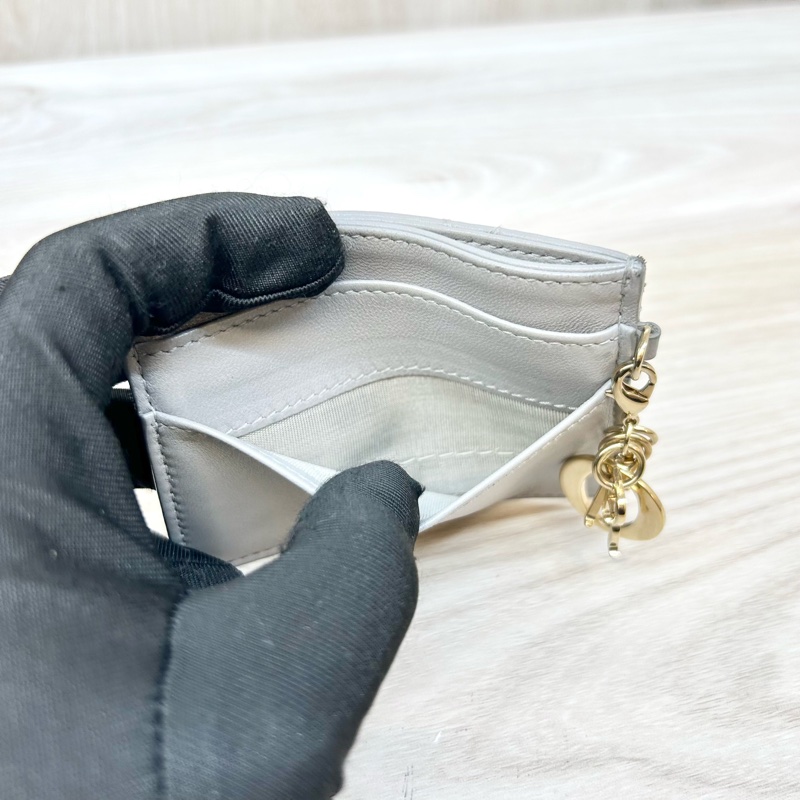 Dior 灰色羊皮LADY DIOR CARD Holder卡包-6