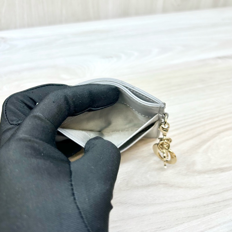 Dior 灰色羊皮LADY DIOR CARD Holder卡包-7