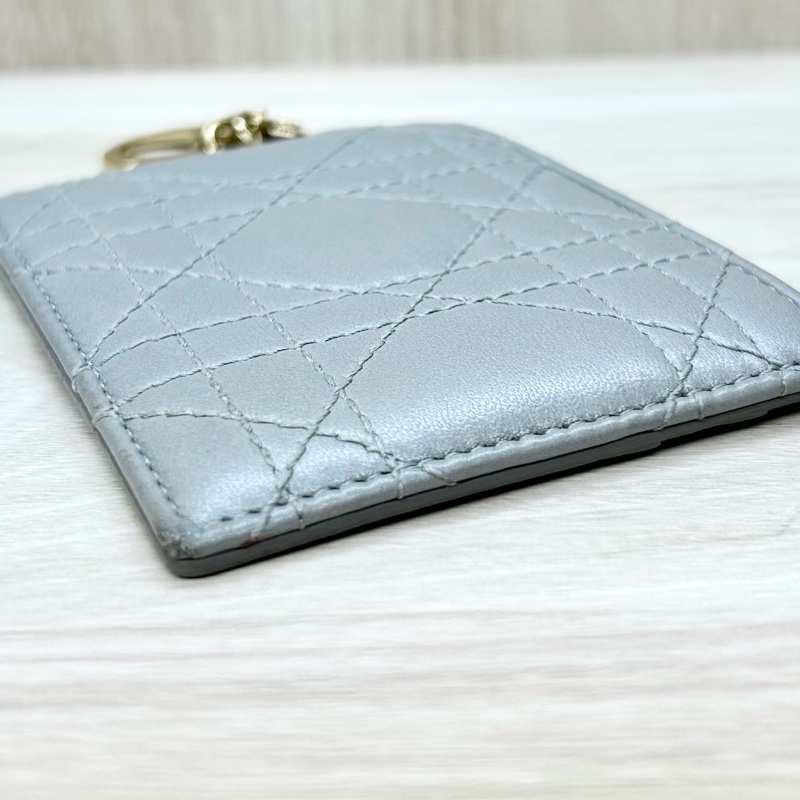 Dior 灰色羊皮LADY DIOR CARD Holder卡包-11