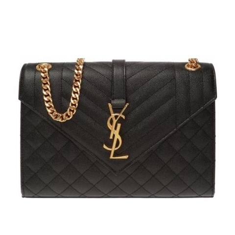 Saint Laurent 女士 ENVELOPE 絎縫紋理真皮包均碼碼中號、24cm*6cm*17.5cm