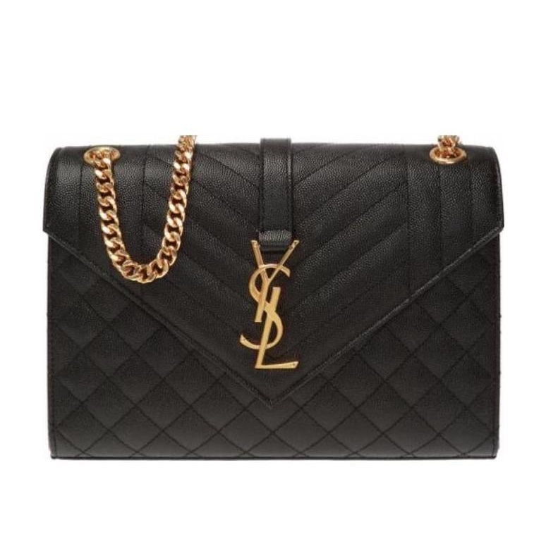 Saint Laurent 女士 ENVELOPE 絎縫紋理真皮包均碼碼中號、24cm*6cm*17.5cm-0