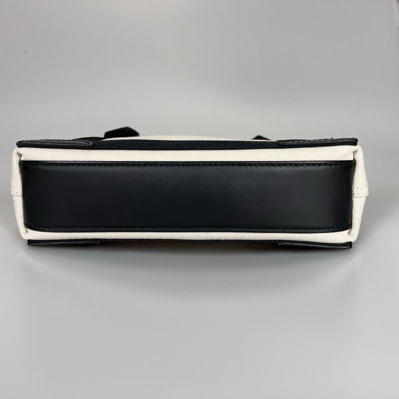 BALENCIAGA 390346 黑拚白色帆布Cabas包 XS-6