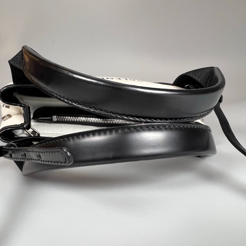 BALENCIAGA 390346 黑拚白色帆布Cabas包 XS-9