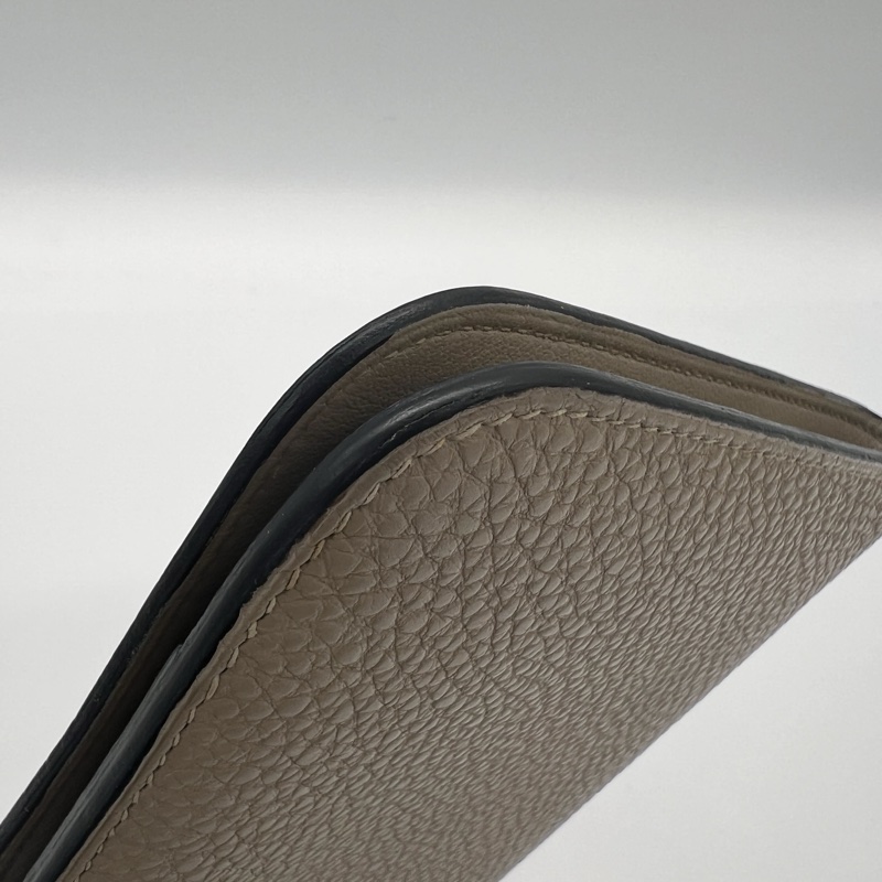 【狀況良好】Hermes愛馬仕 Dogon Duo大象灰銀扣錢包有子袋 長夾財布-6