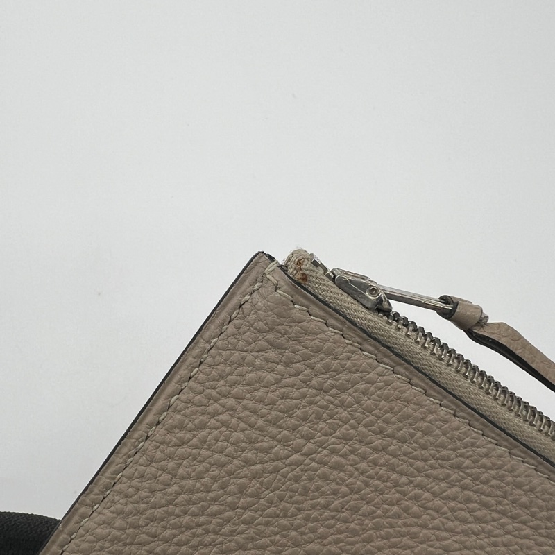 【狀況良好】Hermes愛馬仕 Dogon Duo大象灰銀扣錢包有子袋 長夾財布-9