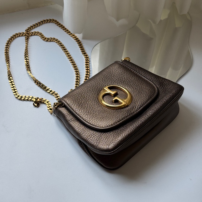 ▪️富貴選物FUGUEI▪️Gucci mini 古銅金 舞會包-0