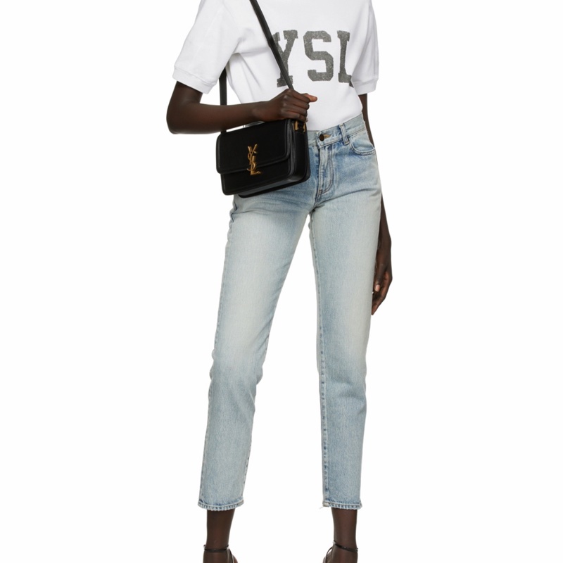 Saint Laurent 女士 SOLFERINO BOX 皮革中號肩背包均碼碼中號、23cm*6cm*16cm-6