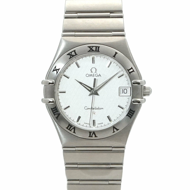 歐米茄星座系列 1512 30 男士腕錶,附日期顯示,銀色石英機芯-0