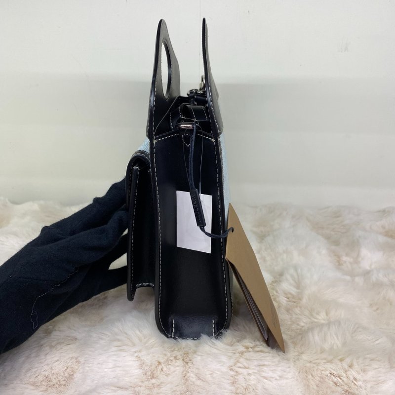 全新閒置品 BURBERRY Mini Pocket 拼色織布手提側背兩用包-1