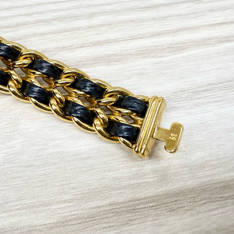 Chanel黑金M號Vintage Premiere皮穿鏈首映錶-5