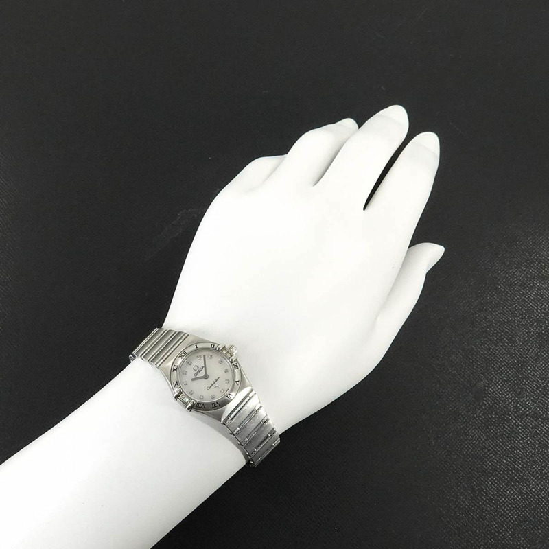 歐米茄星座系列迷你款 My Choice 1566 76 4P 鑲鑽錶圈女錶 12P 白色錶殼 石英錶-2