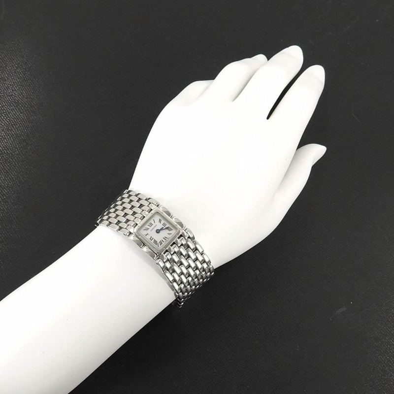 卡地亞 Panthere Ruban W61001T9 女士白色貝殼石英腕錶-2