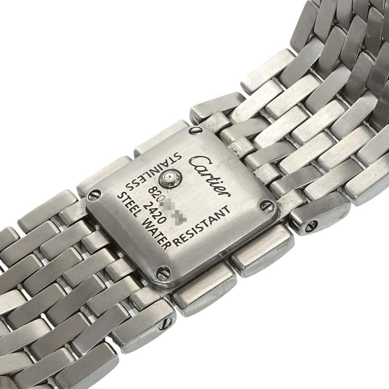 卡地亞 Panthere Ruban W61001T9 女士白色貝殼石英腕錶-4