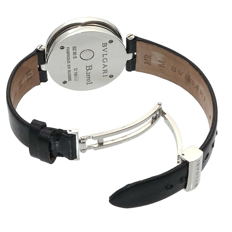 寶格麗 B-Zero1 BZ30S 女士雙心黑色石英腕錶-4