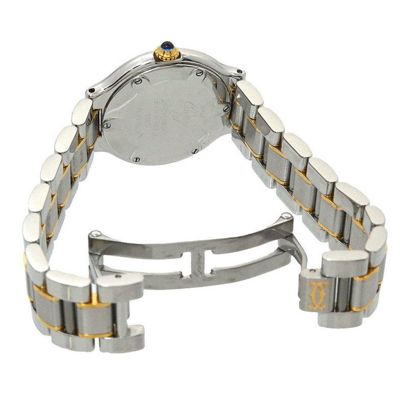 卡地亞 Must 21 Vantianne 雙色腕錶 W10073R6 女士銀色石英錶-3