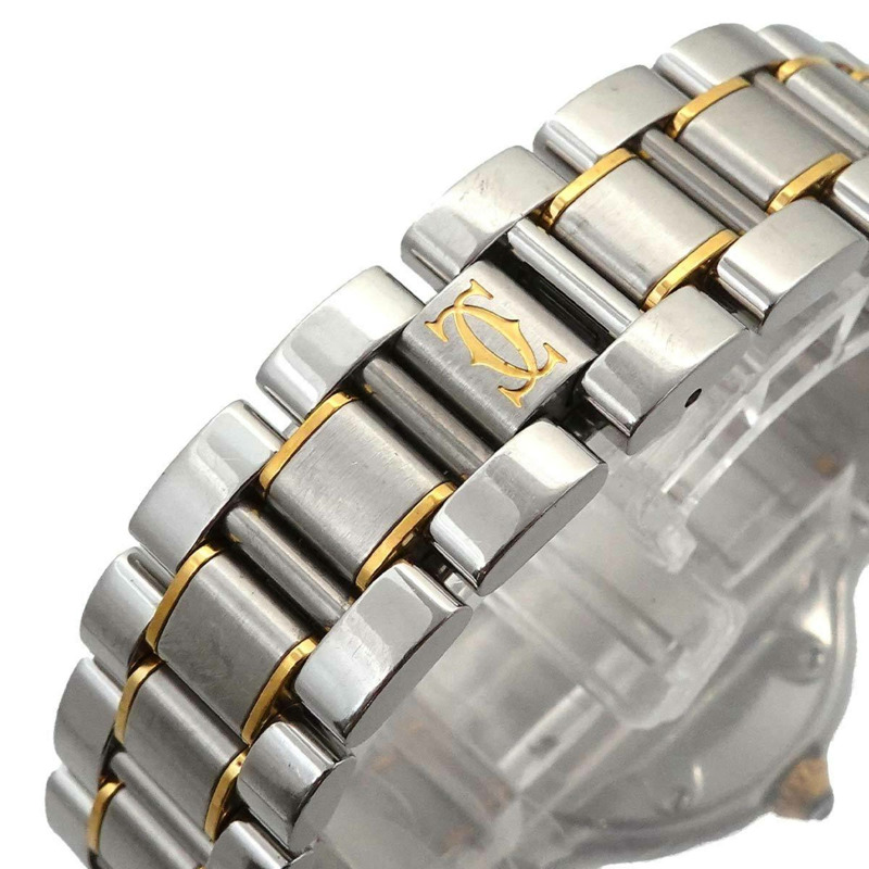 卡地亞 Must 21 Vantianne 雙色腕錶 W10073R6 女士銀色石英錶-5