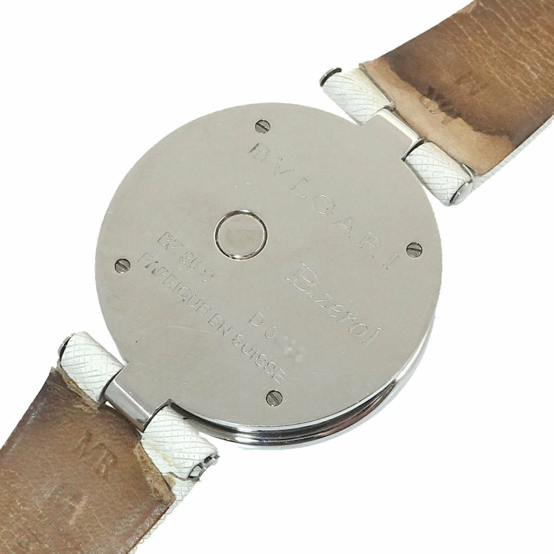 寶格麗 B-zero 1 雙心 BZ35S 女士鑽石銀色石英腕錶-4