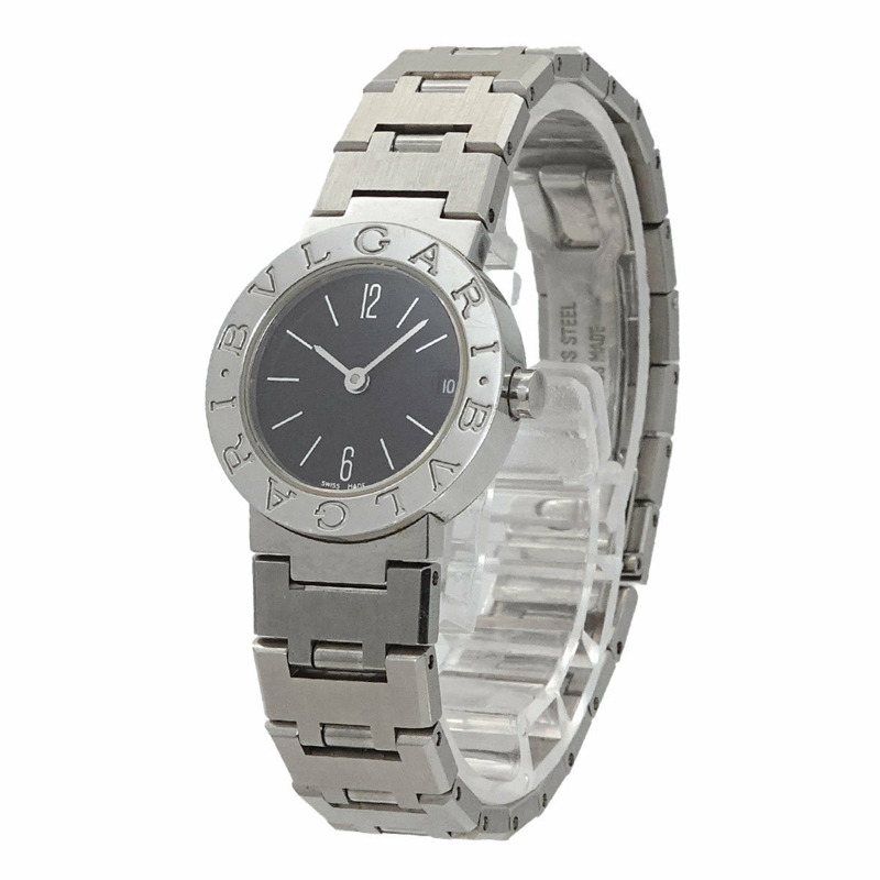 寶格麗 BB23SS 女士腕錶，日期顯示，黑色石英錶-1