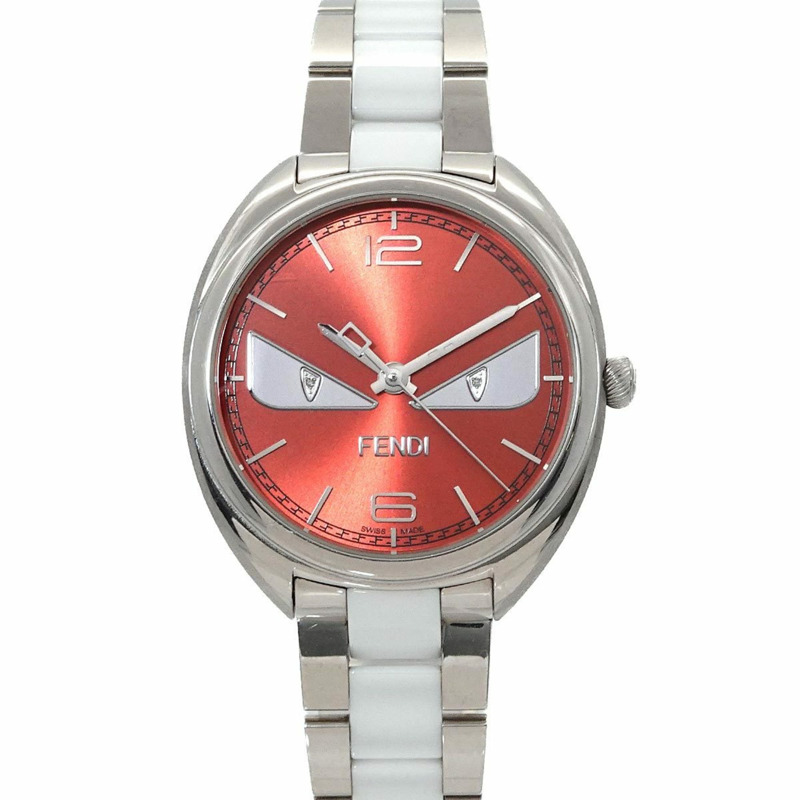 Fendi Bugs Monster 21000M 女士腕錶,雙鑽,橘色石英機芯-0