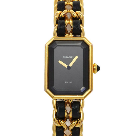香奈兒 Premiere 女士腕錶，L 碼，H0001，黑金配色，石英機芯