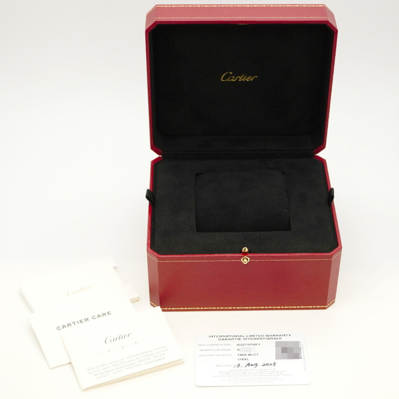 卡地亞 Tank Must SM 鑲鑽錶圈 W4TA0031 銀色錶盤女錶-1