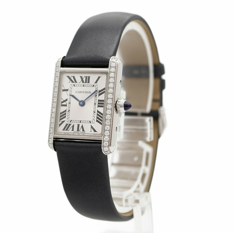 卡地亞 Tank Must SM 鑲鑽錶圈 W4TA0031 銀色錶盤女錶-2