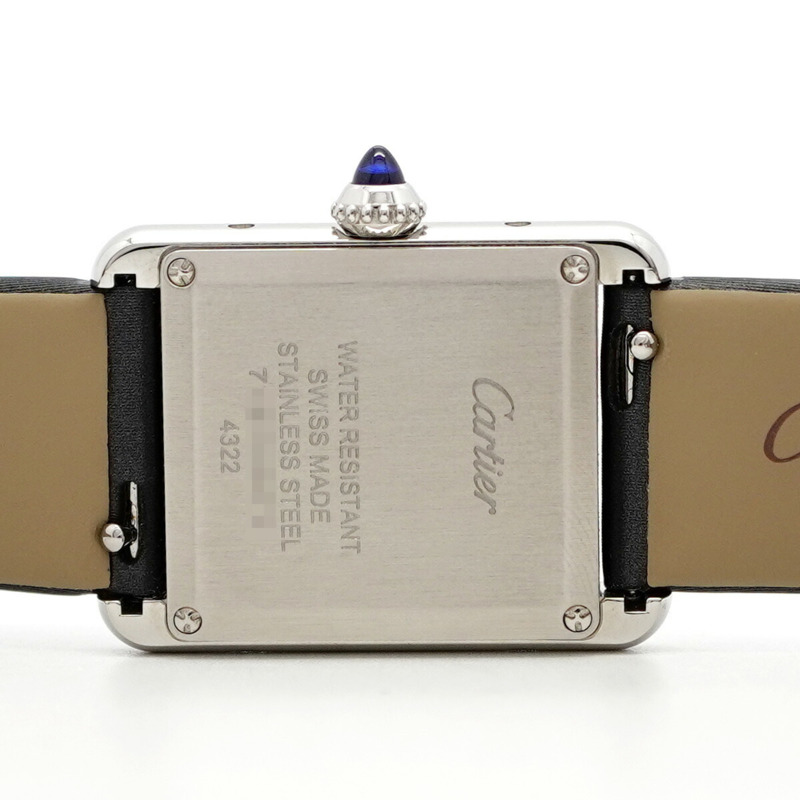 卡地亞 Tank Must SM 鑲鑽錶圈 W4TA0031 銀色錶盤女錶-5