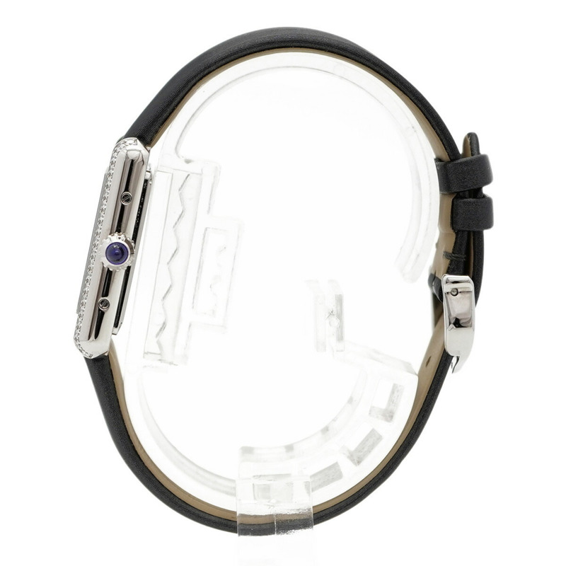 卡地亞 Tank Must SM 鑲鑽錶圈 W4TA0031 銀色錶盤女錶-8