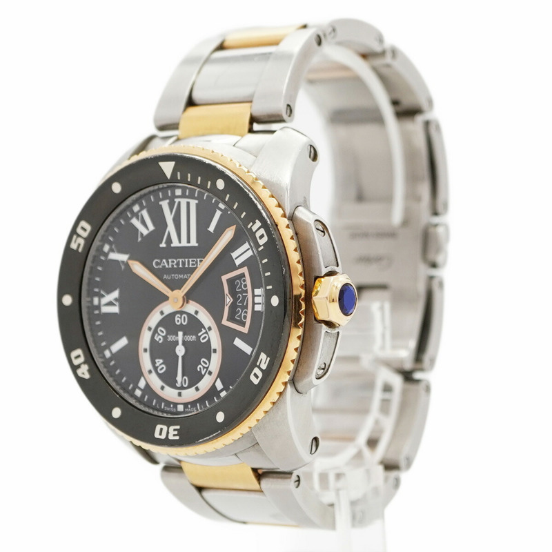 卡地亞 Calibre de Diver W7100054 黑色錶盤男士腕錶-2