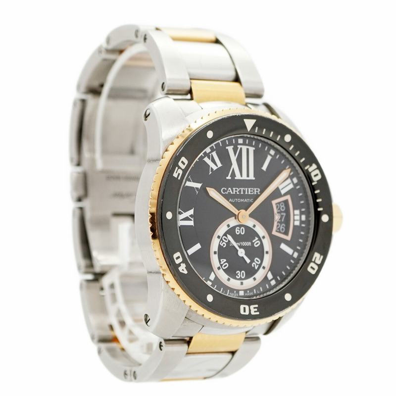卡地亞 Calibre de Diver W7100054 黑色錶盤男士腕錶-3