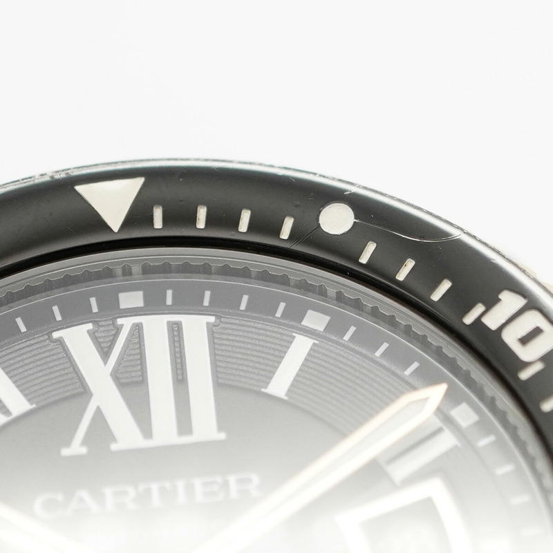 卡地亞 Calibre de Diver W7100054 黑色錶盤男士腕錶-7